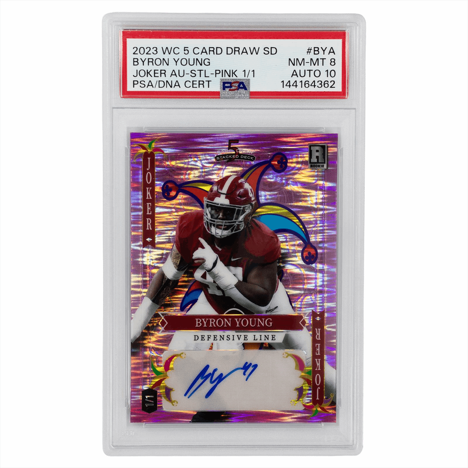 2023 Wild Card 5 Card Draw Byron Young Stacked Deck Joker Autographs 1/1 #BYA PSA NM-MT 8 Cert #144164362