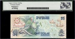 Bahamas Central Bank 1 Dollar ND 1992 Commemorative Superb Gem New 67PPQ 