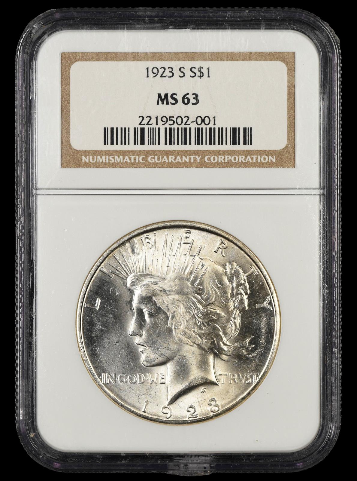 1923 S $1 NGC MS63