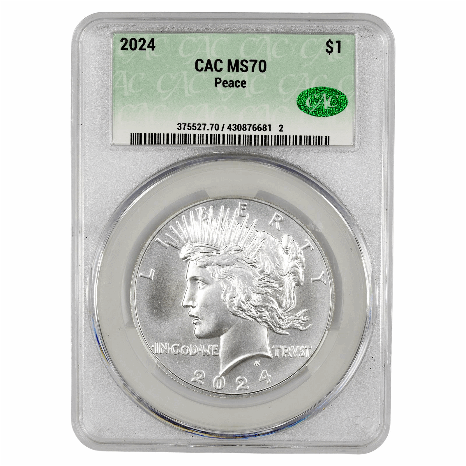 2024 Silver Peace Dollar $1 CACG MS 70 CAC