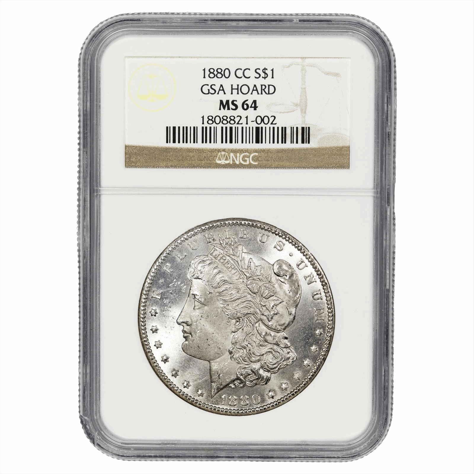 1880-CC Morgan Silver Dollar $1 NGC MS 64