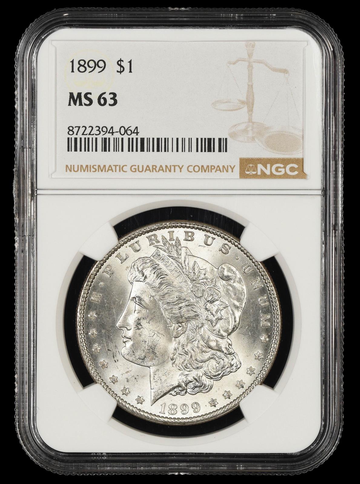 1899 $1 NGC MS 63