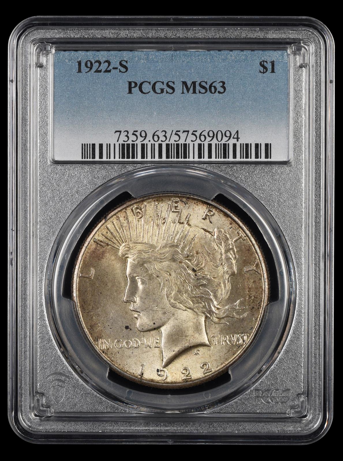 1922-S $1 PCGS MS63