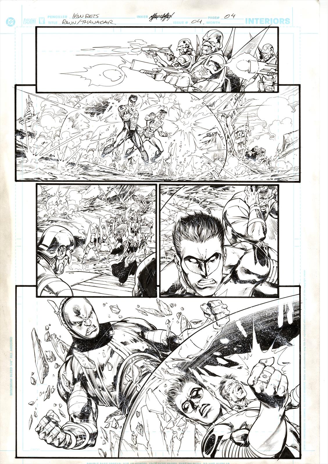 Rann/Thanagar War #4 Page 4 Artist:  Ivan Reis (Penciller) ,  Mark Campos (Inker) Media Type: Pen and Ink Art Type: Interior Page 