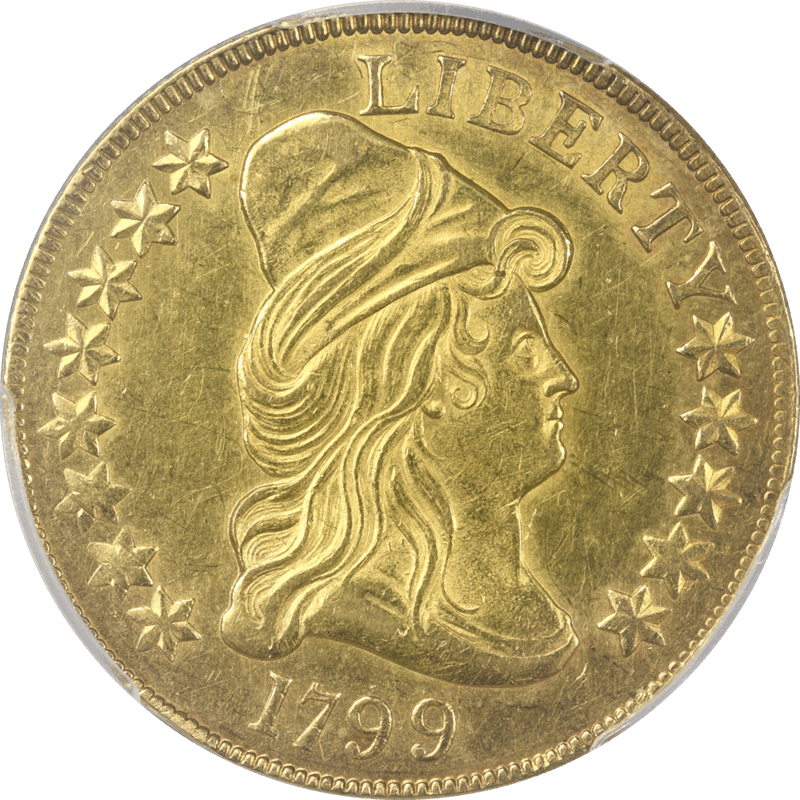 1799 Turban Head $10 Gold Eagle Large PCGS AU55 Large Stars Obverse - Nice Coin