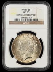 1928 S $1 Henkel Collection NGC MS63