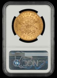 1861 $20 Gold NGC AU53