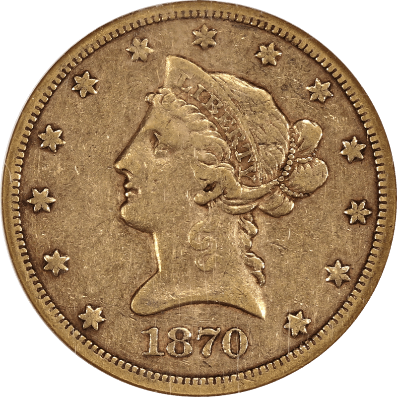1870-S Liberty $10 Gold Eagle NGC VF30 - Nice Original Coin, Key Date