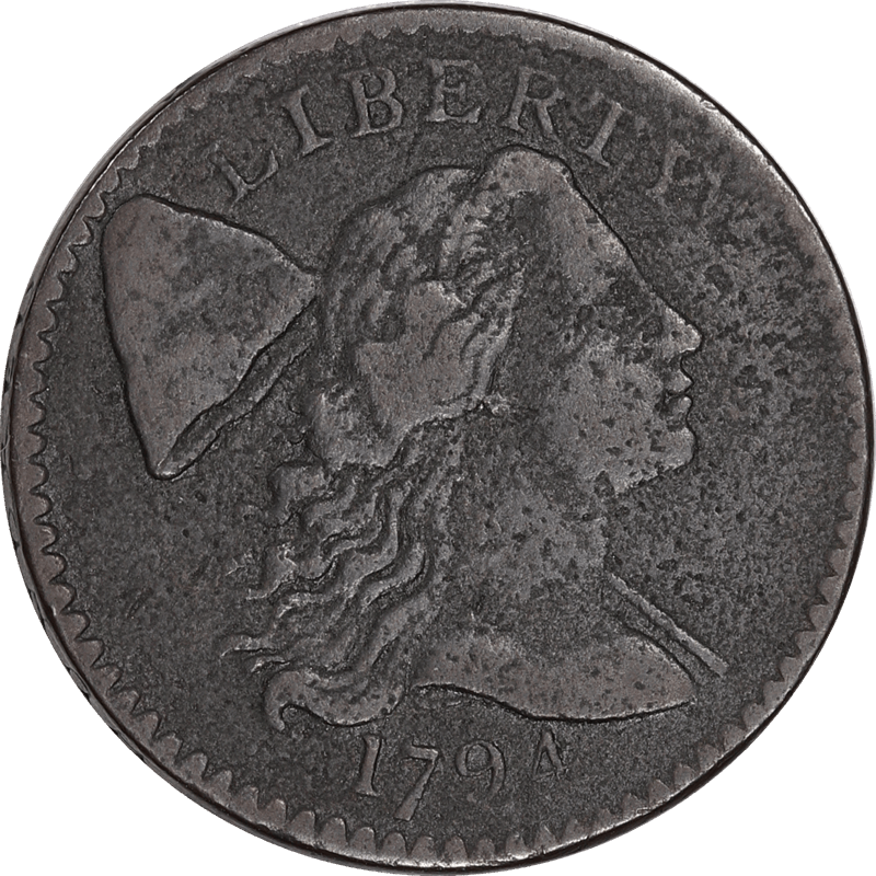 1794 Liberty Head Large Cent 1c, Fine Details - Some Corrosion Damage