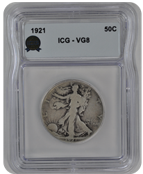 1921 Walking Liberty ICG  VG8