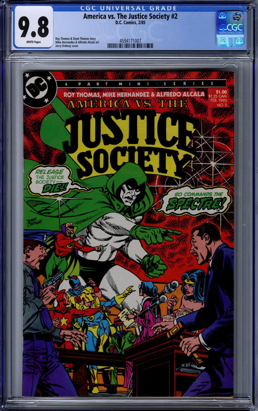 America vs. Justice Society #2 CGC 9.8 (D.C., 1985) 