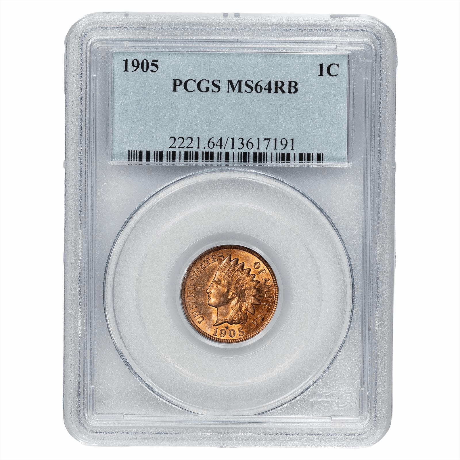1905 Indian Head Cent 1C RB PCGS MS 64 RB