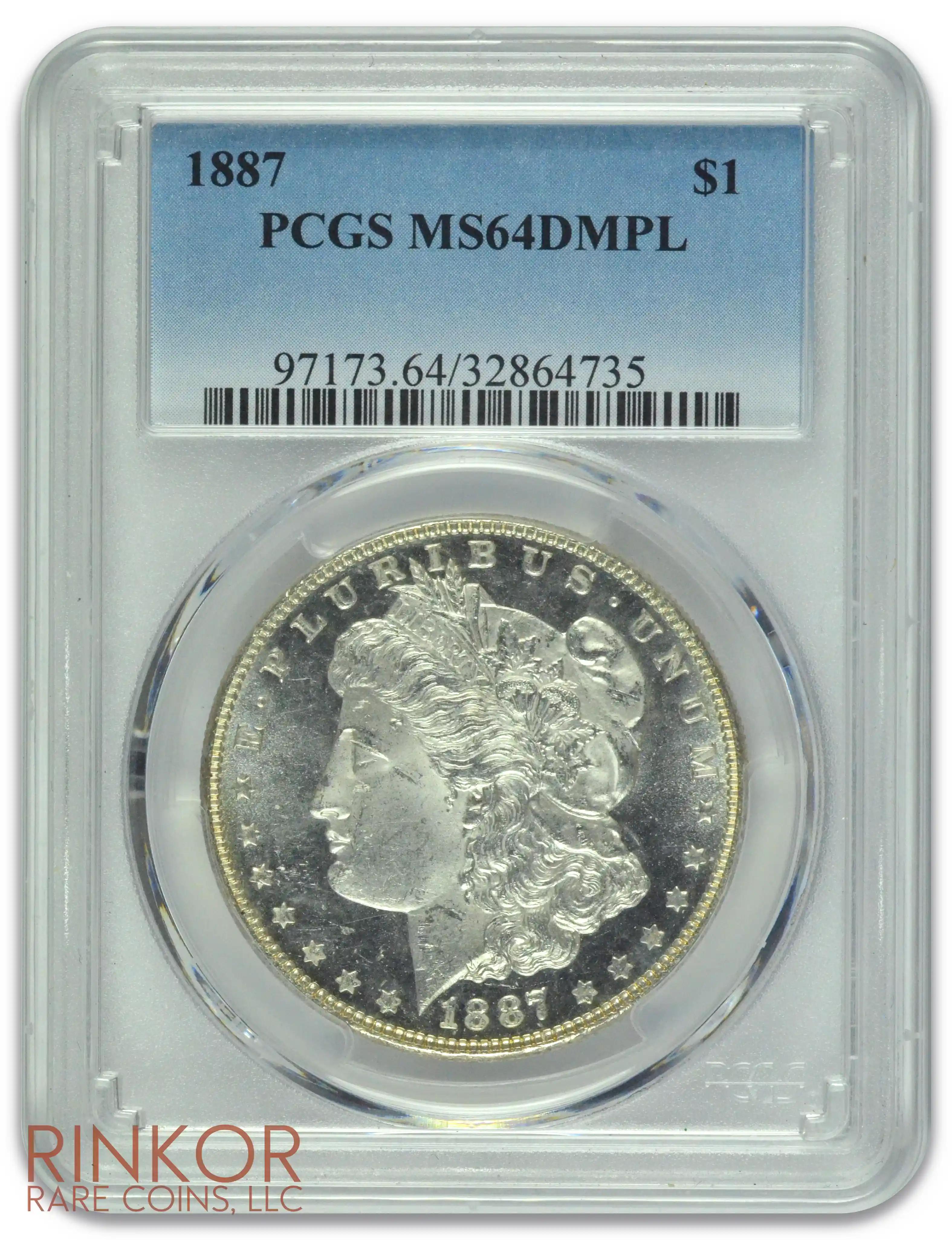 1887 $1 PCGS MS 64 DMPL