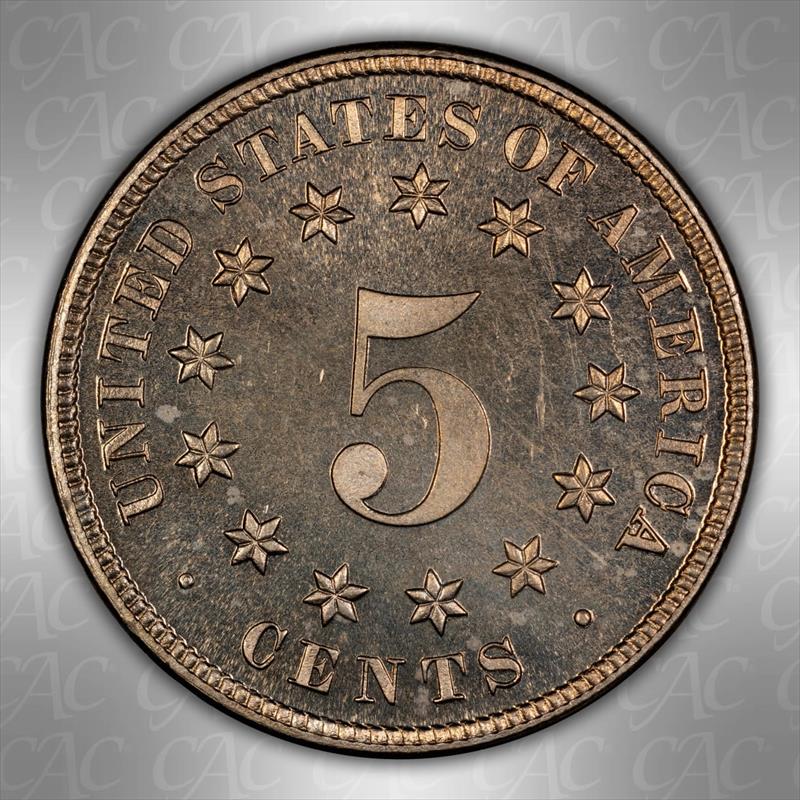 1883 Shield 5c CACG PR 66