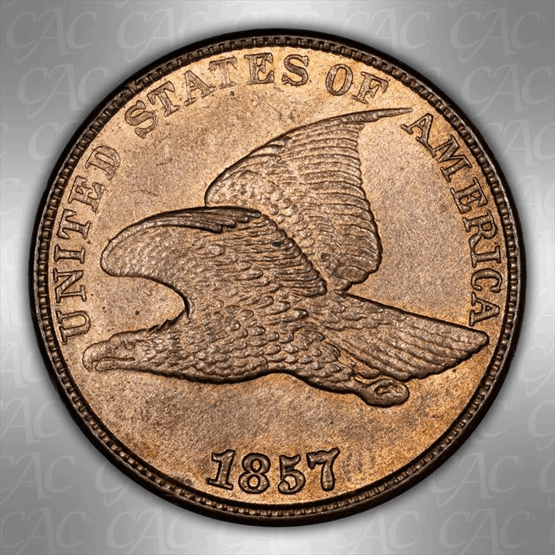 1857 Flying Eagle 1C CACG MS 63