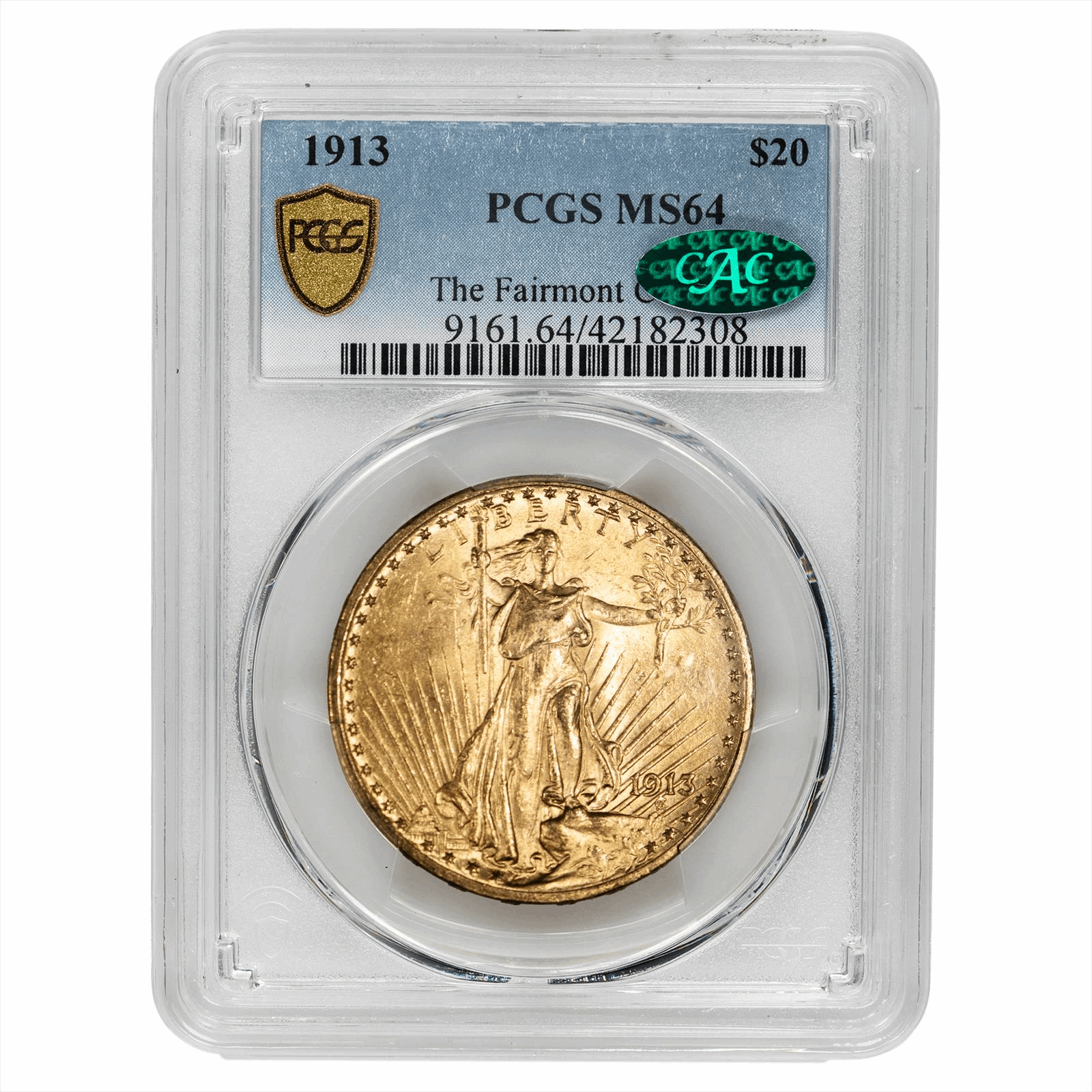 1913 St. Gaudens Gold Double Eagle $20 PCGS MS 64 CAC