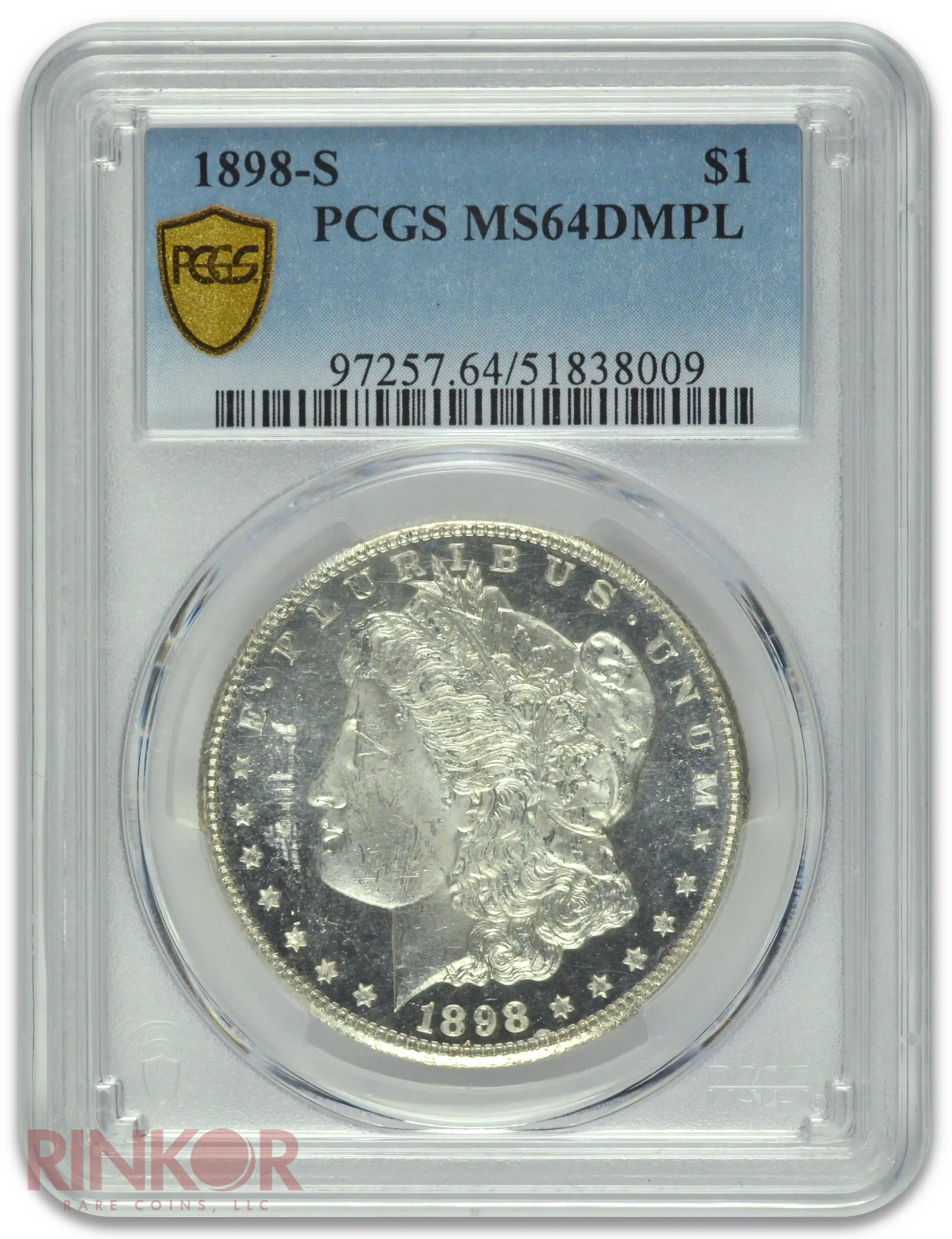 1898-S $1 Morgan Dollar PCGS MS 64 DMPL