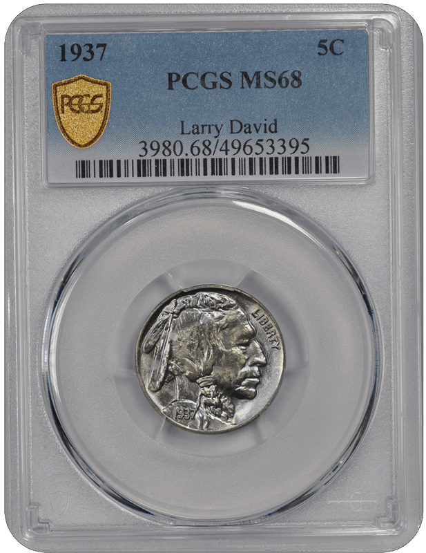 1937 5C Buffalo Nickel PCGS  #3607-3 MS68