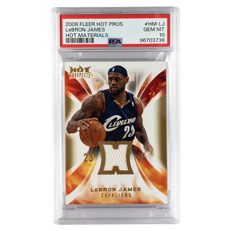 2008 Fleer Hot Prospects LeBron James Hot Materials #HM-LJ PSA Gem Mint 10 Cert #96703736