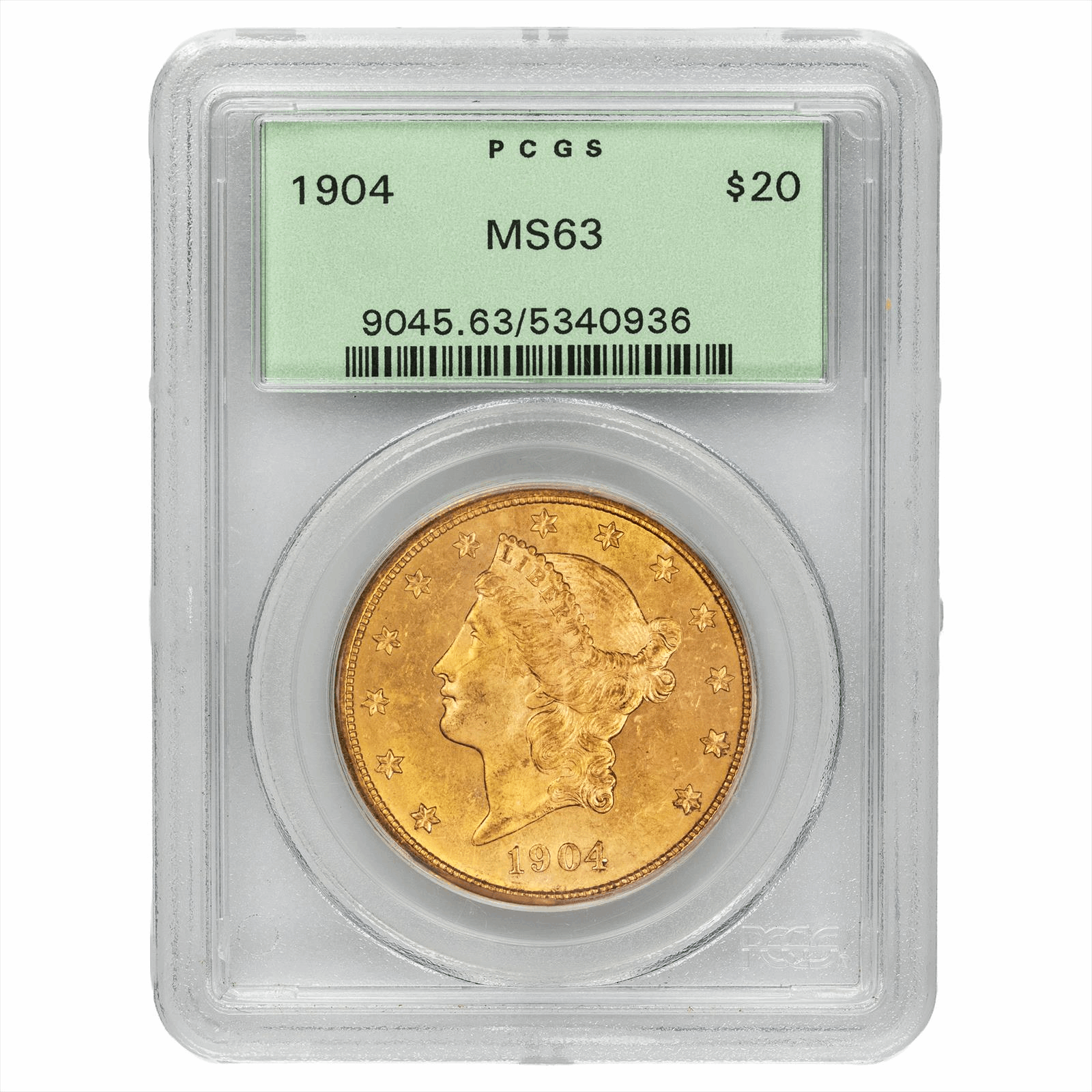 1904 Liberty Head Gold Double Eagle $20 PCGS MS 63