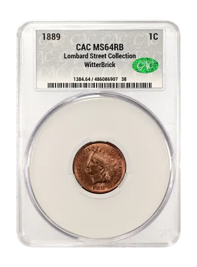 1889 1c CAC MS 64 RB WitterBrick