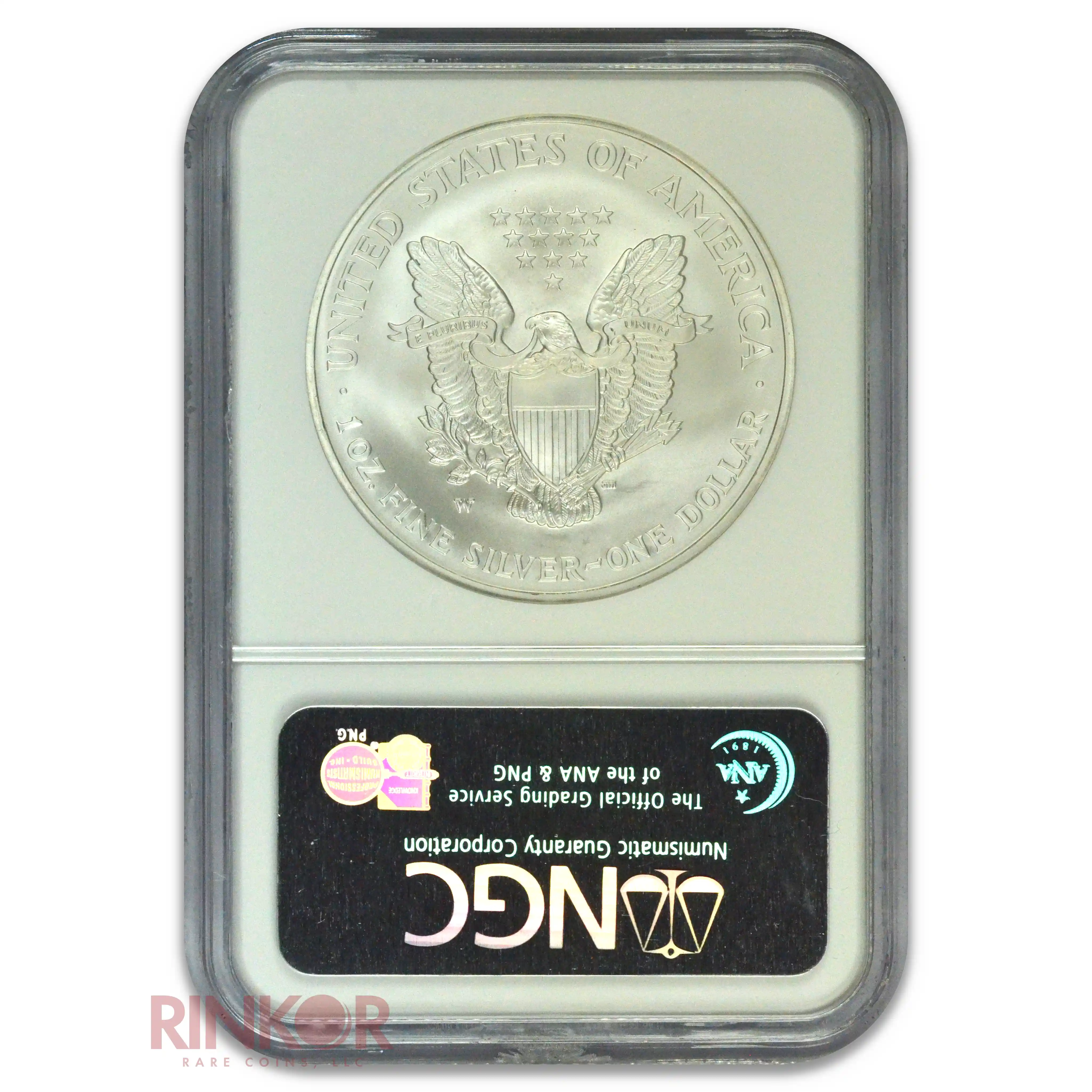 2008-W Burnished Silver Eagle Reverse of 2007 $1 NGC MS 69
