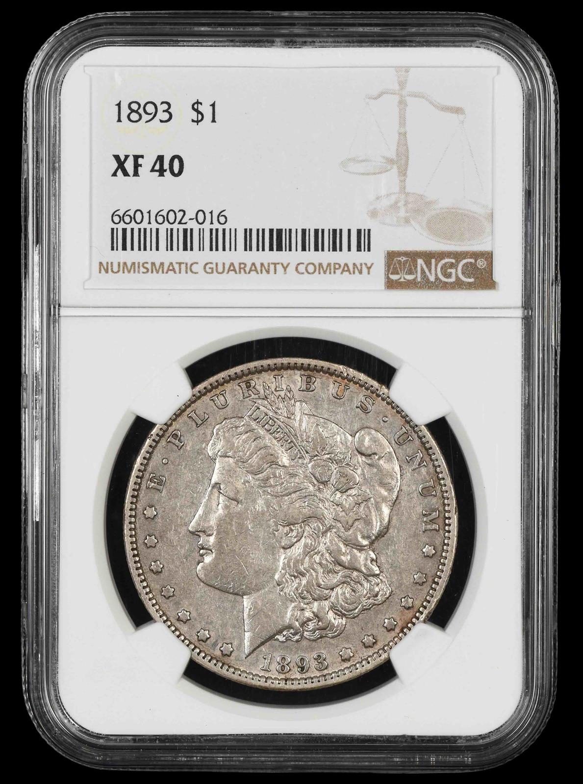1893 $1 NGC XF-40