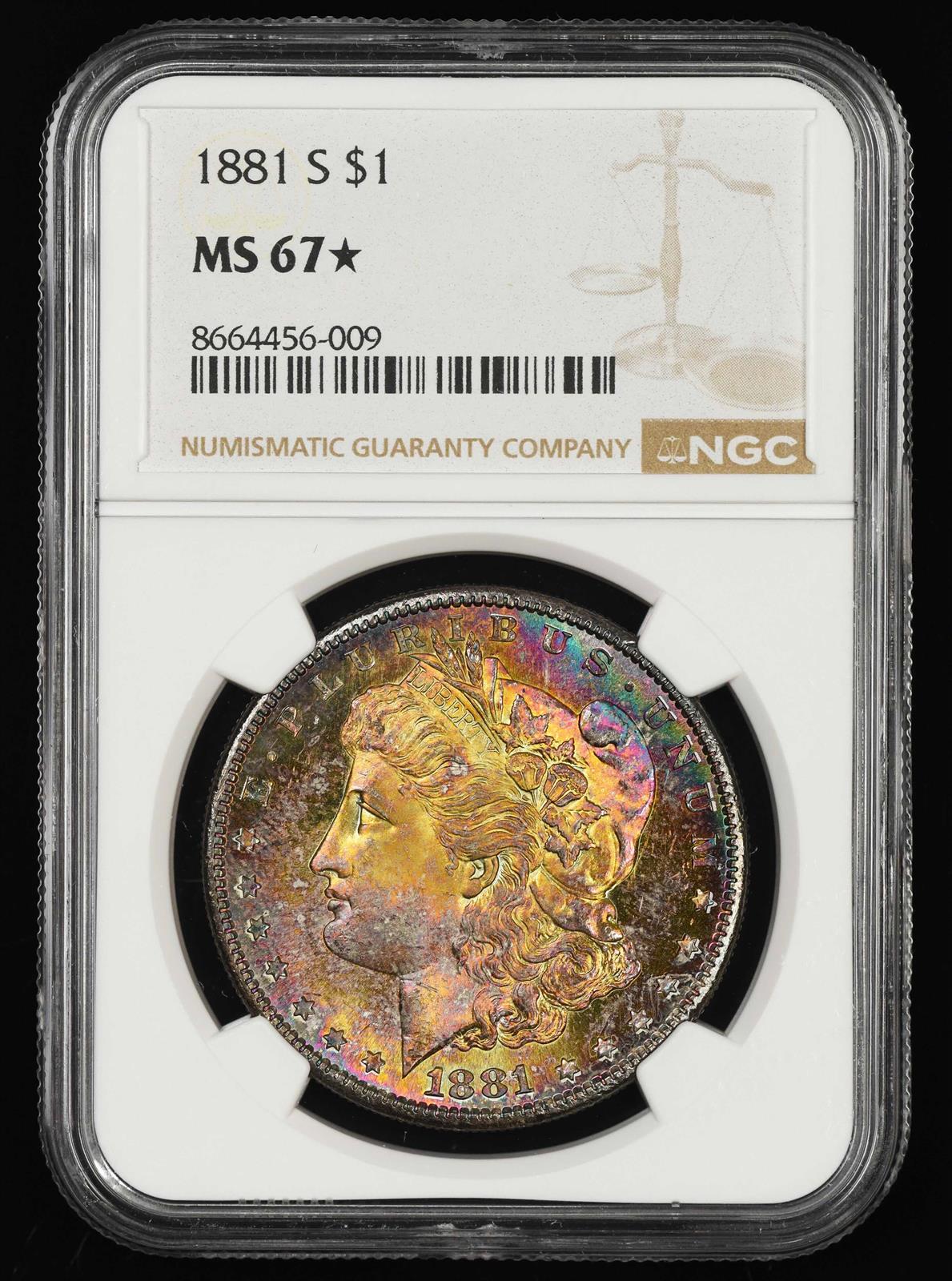 1881 S $1 NGC MS 67 *