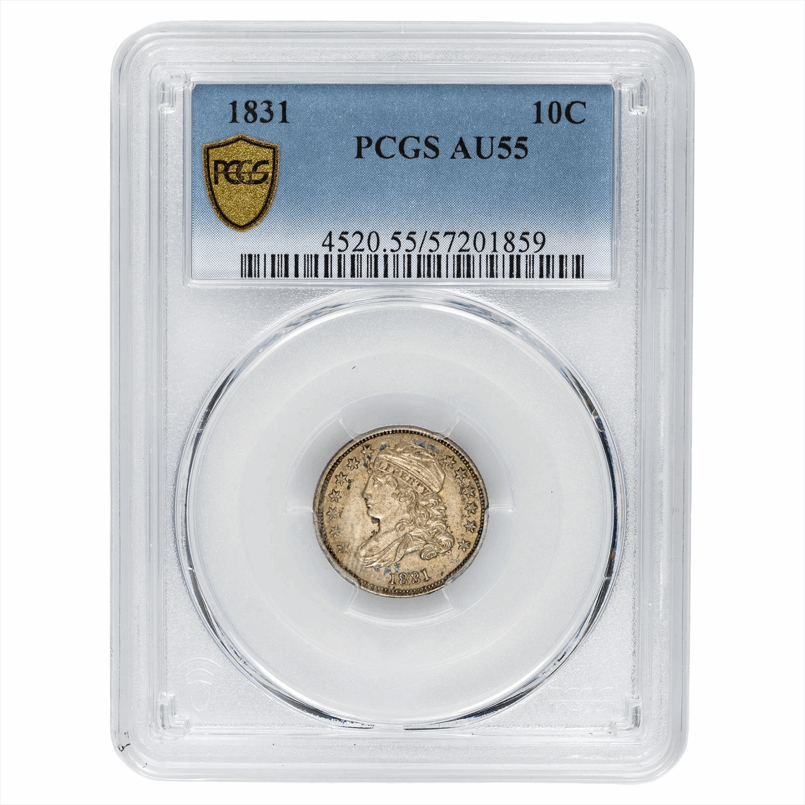 1831 Capped Bust Dime 10C PCGS AU 55