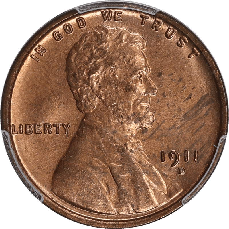1911-D Lincoln Wheat Cent 1c, PCGS MS64 RD