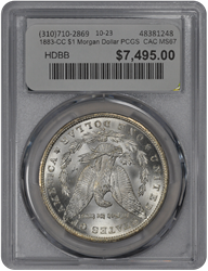 1883-CC $1 Morgan Dollar PCGS  (CAC) MS67