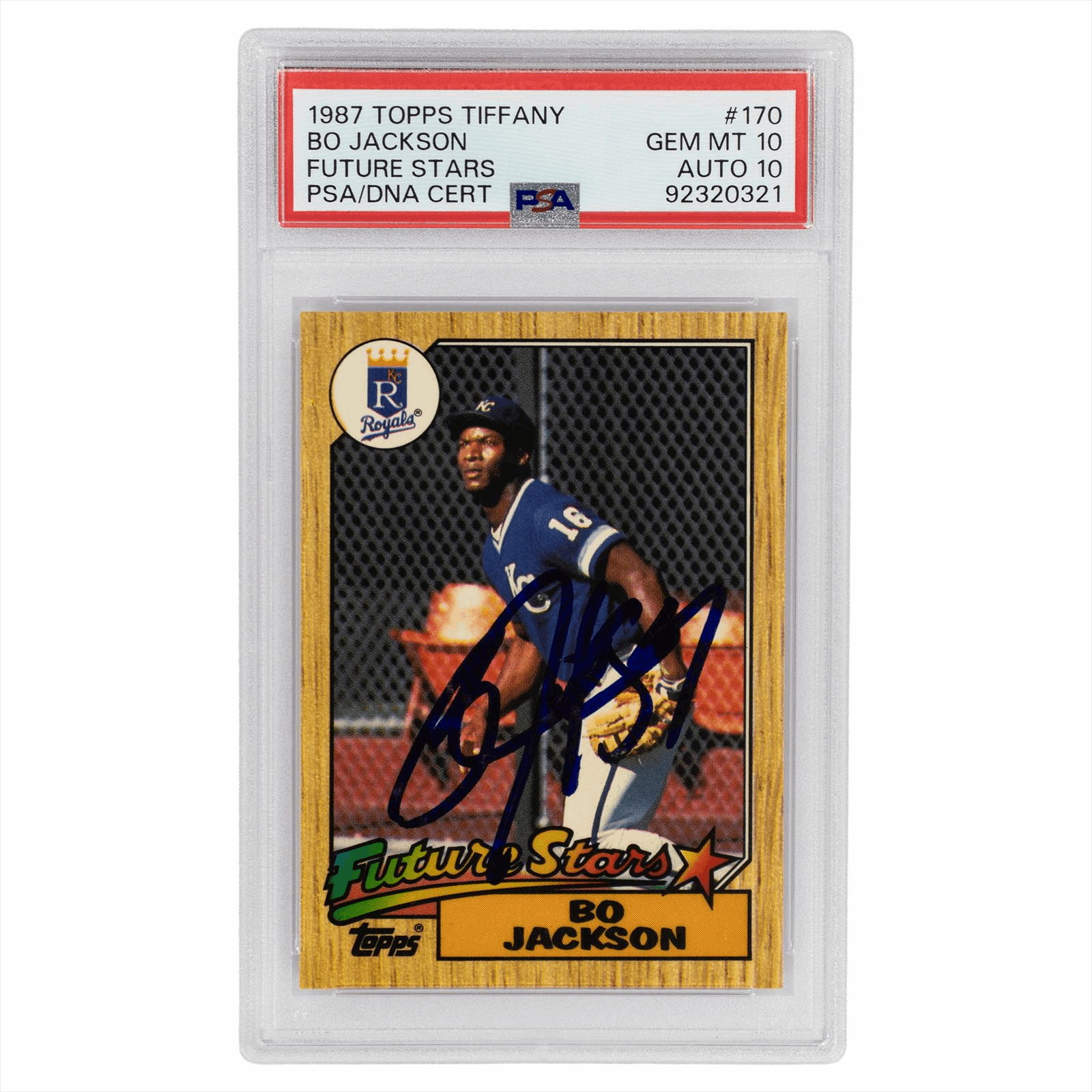 1987 TOPPS TIFFANY BO JACKSON FUTURE STARS #170 PSA GEM MT10 AUTO 10 