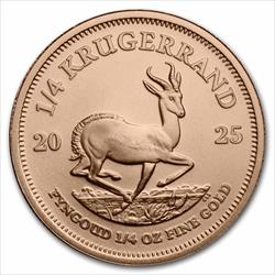 2025 1/4oz South African Gold Krugerrand, BU 