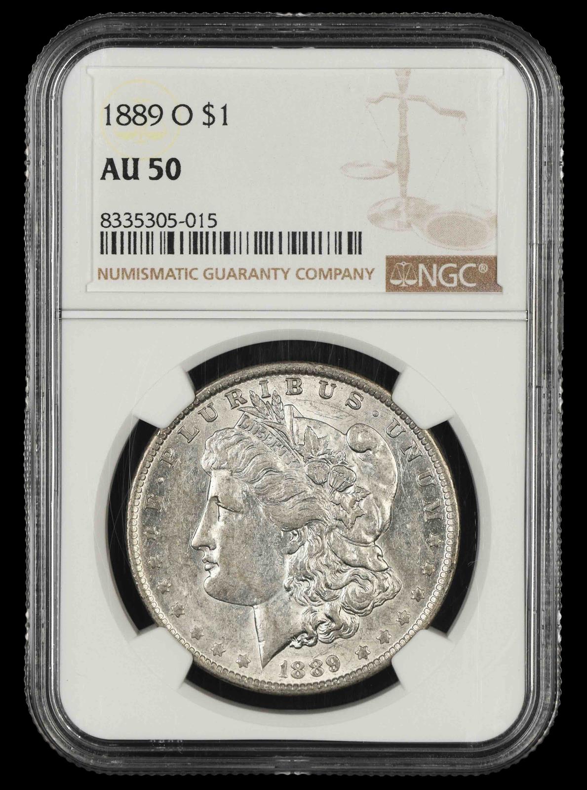 1889 O $1 NGC AU-50