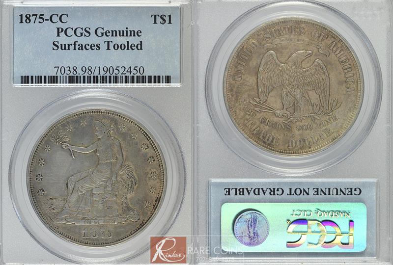 1875-CC Surfaces Tooled $1 PCGS Genuine