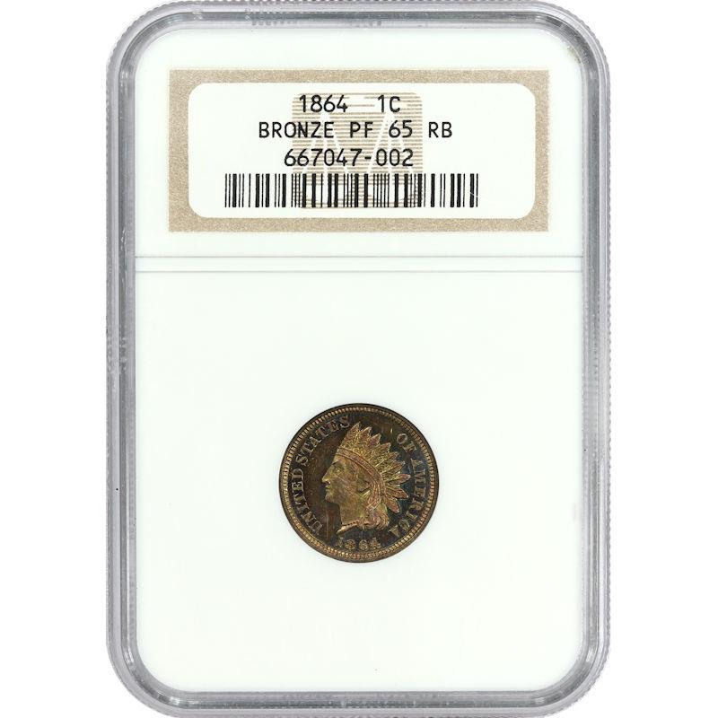 1864 Indian Head Cent 1C NGC PF65RB Bronze Variety
