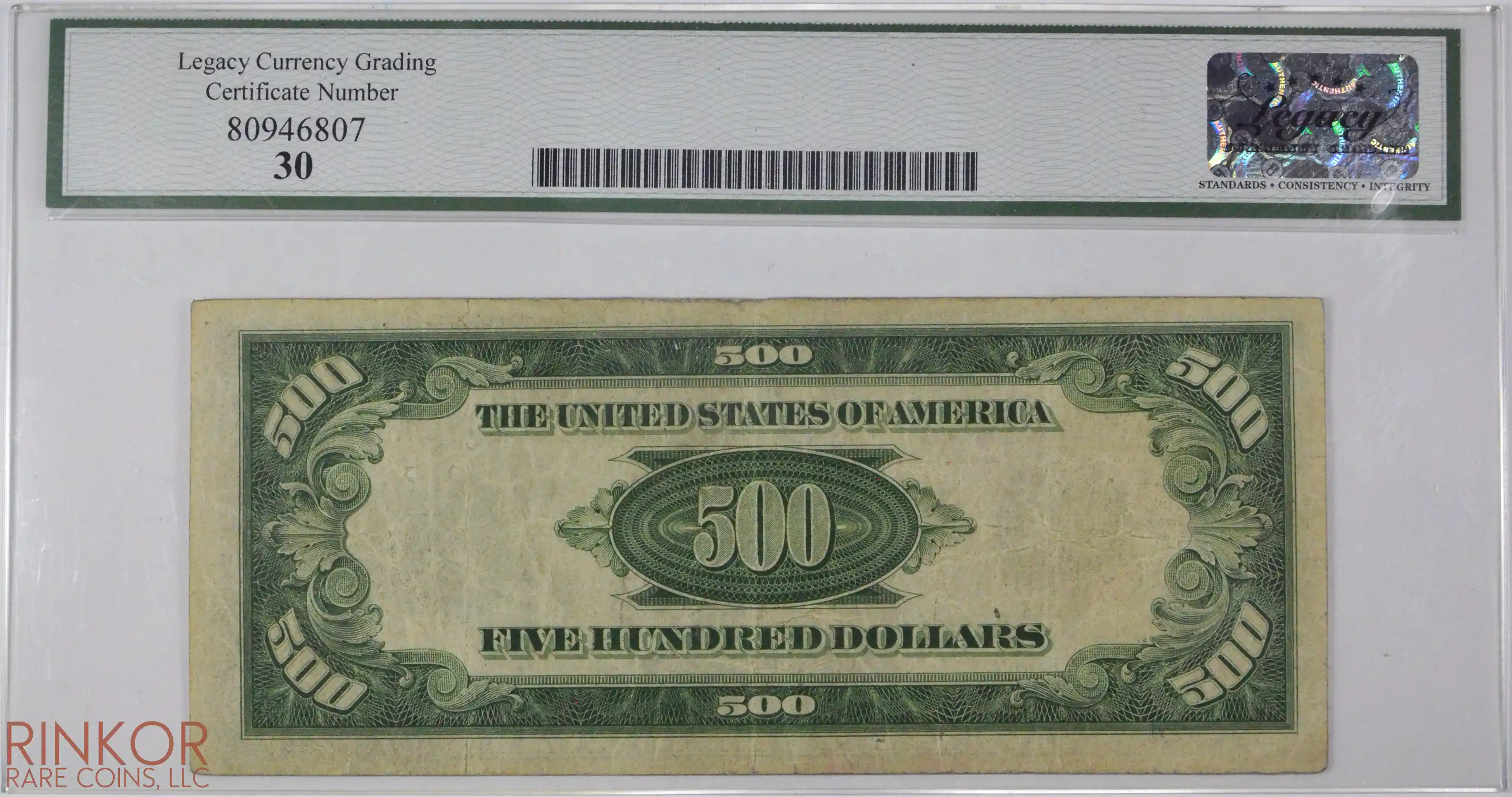 1934A $500 Fr. 2202m-J Mule Federal Reserve Note LCG VF-30