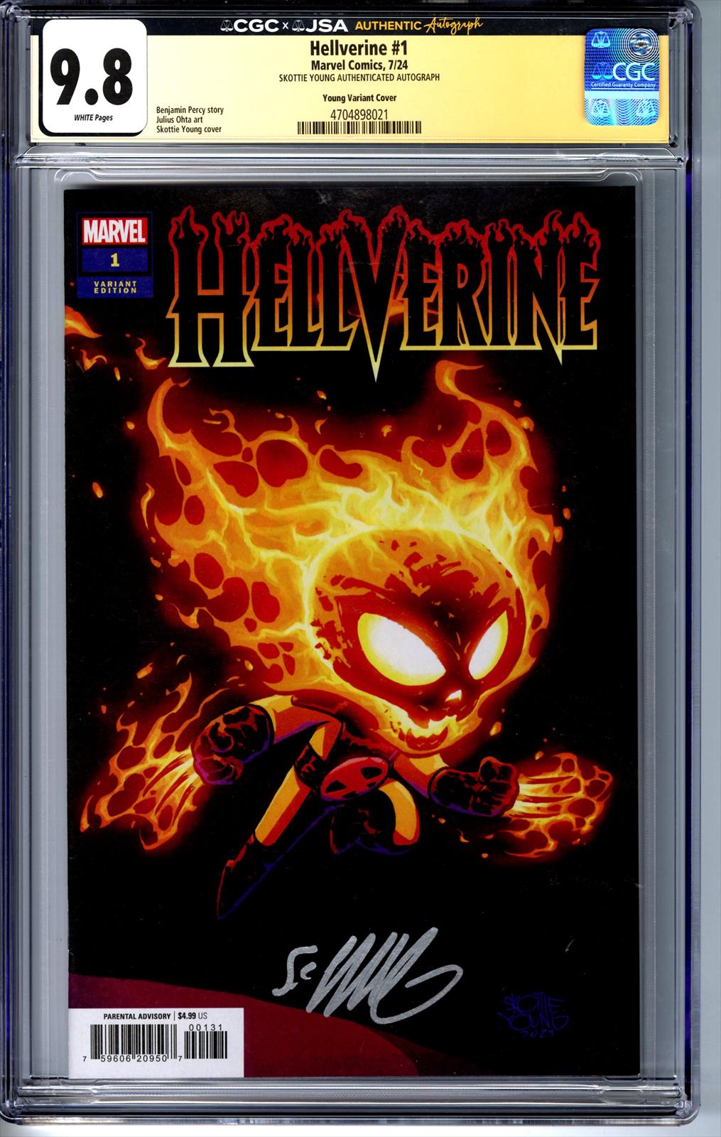 Hellverine #1 Marvel Comics 7/24 Signed by Skottie Young CGC x JSA ( Young Variant Cover) 9.8
