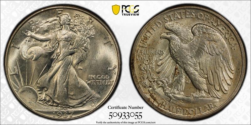 1937 50C PCGS MS 67 CAC