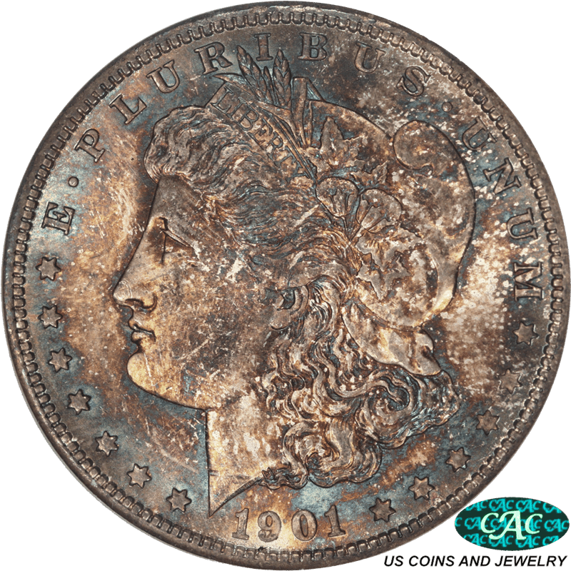 1901-O Morgan Silver Dollar, NGC MS 65 CAC - Attractive Toning