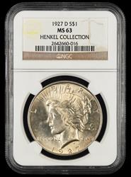 1927 D $1 Henkel Collection NGC MS63