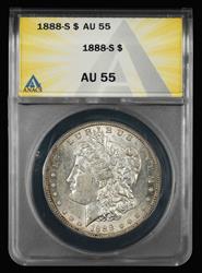 1888 S $1 ANACS AU 55