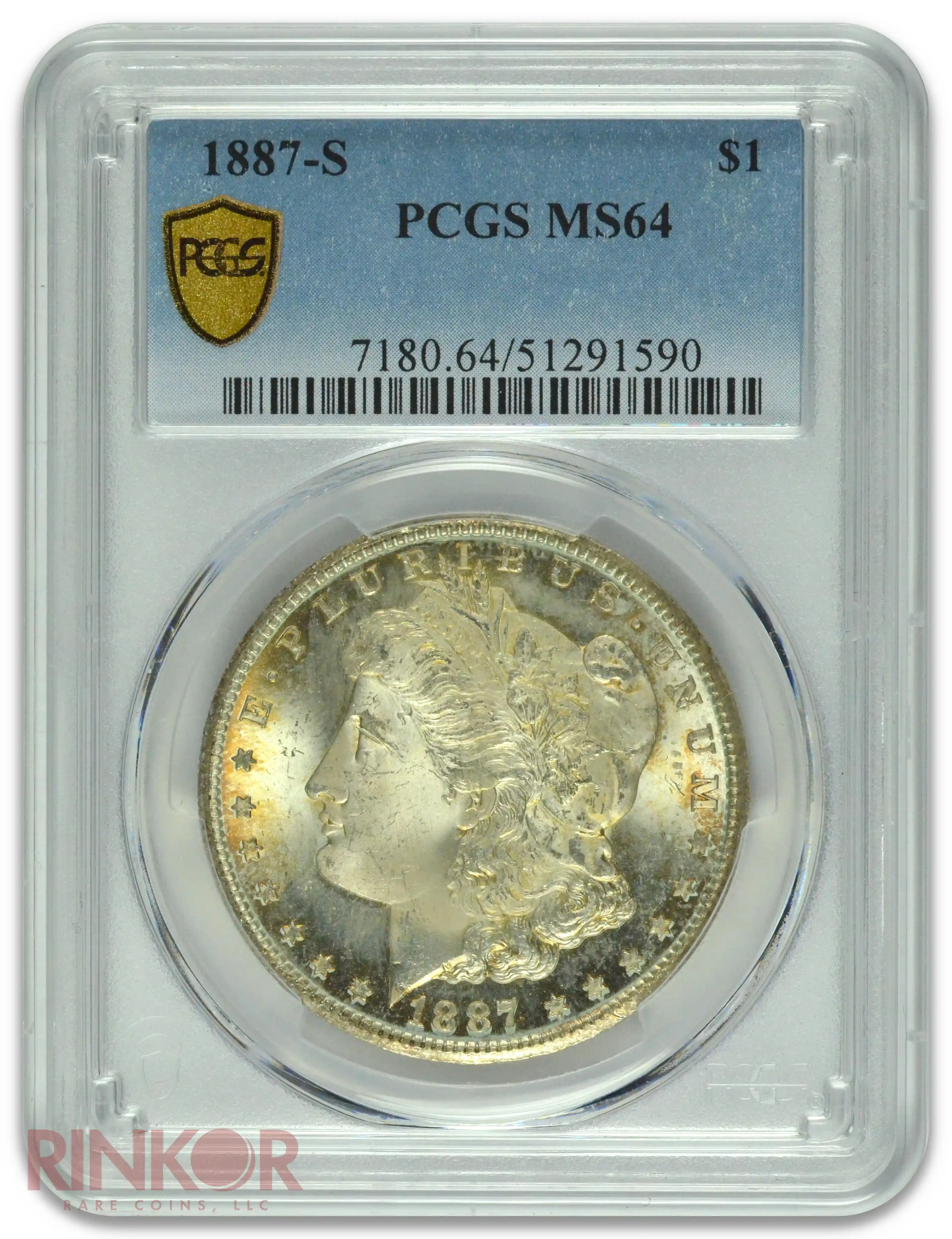 1887-S $1 PCGS MS 64