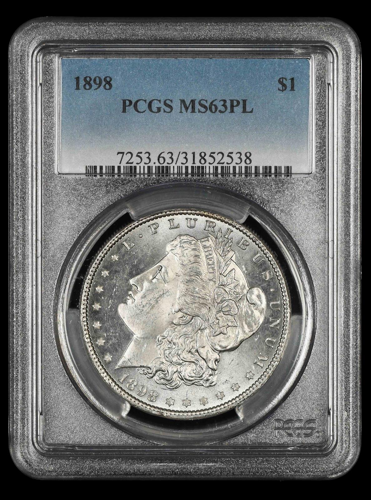 1898 $1 PCGS MS63PL