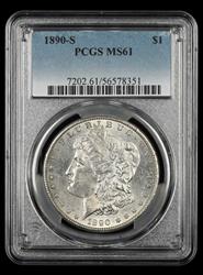 1890 S $1 PCGS  MS61