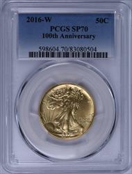 2016-W 50C 100th Anniversary PCGS SP 70