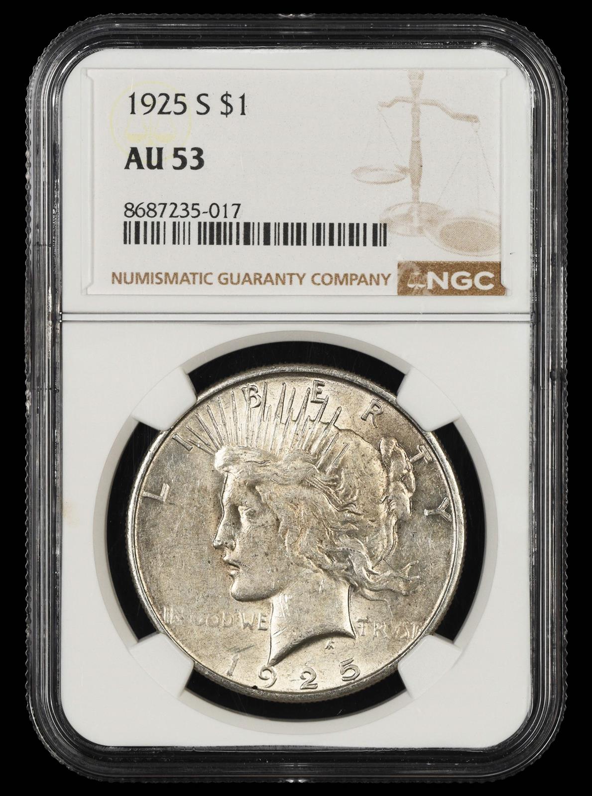 1925 S $1 NGC AU53