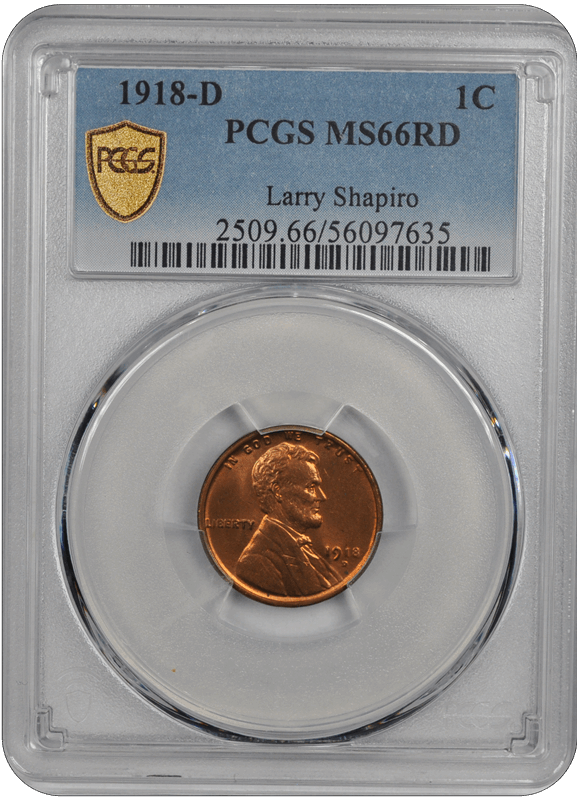 1918-D Lincoln PCGS MS 66 RD