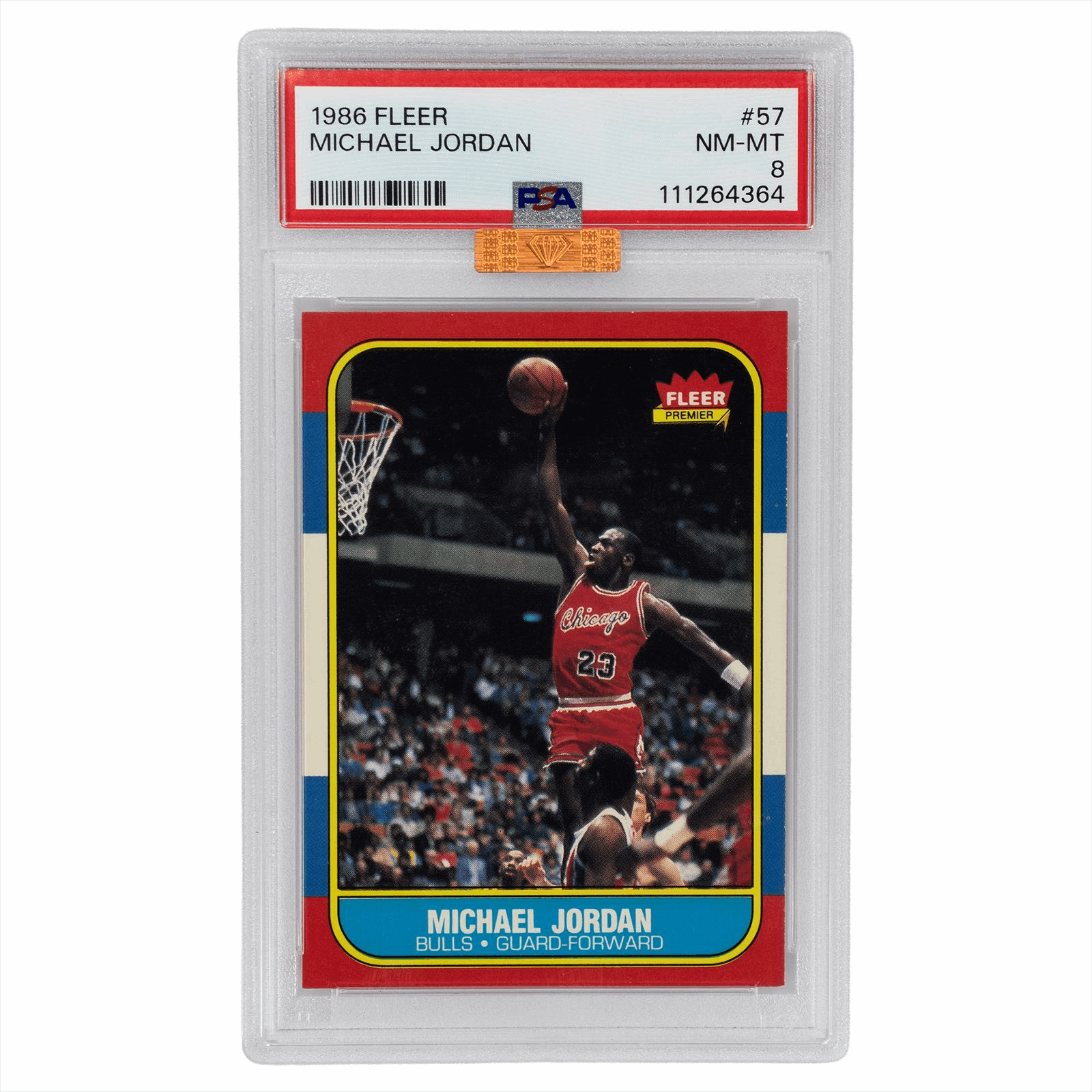 1986 Fleer Michael Jordan #57 Rookie PSA NM-MT 8 MBA BRONZE