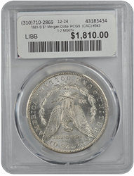 1881-S $1 Morgan Dollar PCGS  (CAC) #3431-2 MS67+